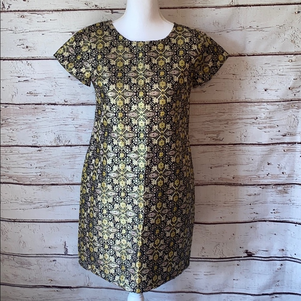 Xhiliration Gold & Black Cocktail Dress Small